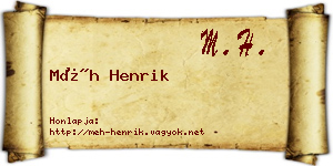 Méh Henrik névjegykártya
