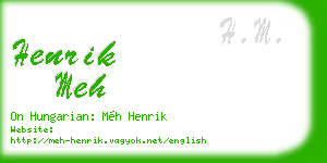 henrik meh business card